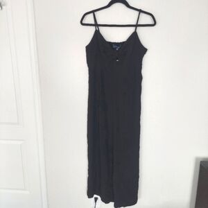 Modcloth Black Sleeveless Tie Front Wide Leg Jumpsuit Size Meduim NWT